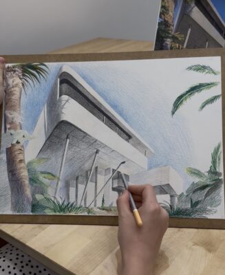 perspektivisches zeichnen Kurs, may art studio Wien