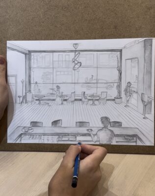 perspektivisches zeichnen Kurs, may art studio Wien